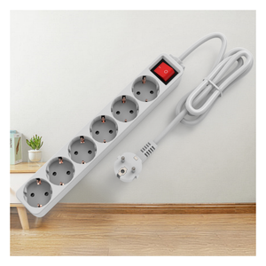 รองรับการผลิตแบบ OEM ปลั๊กพ่วง 6 ช่อง แบบ EU พร้อมระบบป้องกันไฟกระชาก - Product Image 3