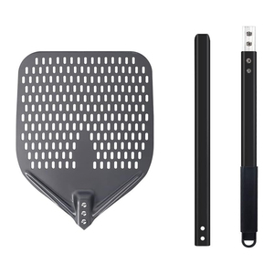 Utensilios Profesionales para Hornear, Espátula para Pizza Desmontable de 12 Pulgadas, Pala para Pizza con Mango Largo, Revestimiento Resistente, Pala para Pizza Perforada de Aluminio - Product Image 4