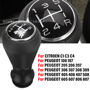 Peugeot Car Gear <b>Shift</b> <b>Knob</b> 5-Speed Leather Ergonomic For 206 307 106 306 406 806 107 207 - Product Image 2