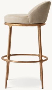 Sedia da Pranzo Personalizzata Thaddeus, Sgabello Girevole in Pelle per Bar e Bancone - Product Image 4