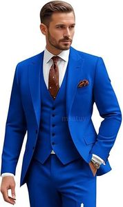 Abito Formale da <span class=keywords><strong>Uomo</strong></span> 3 Pezzi Slim Fit Traspirante con Giacca, Gilet e Pantaloni per Banchetti - Product Image 6