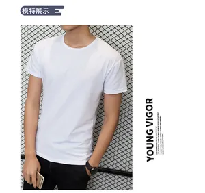 Camiseta personalizada con logotipo impreso, camisa de manga corta de verano, promoción barata, sublimación en blanco