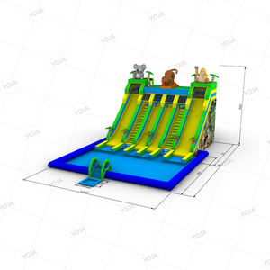 Parque Acuático Inflable Infantil para Exteriores, con Toboganes, Temática de Jungla Tropical - Product Image 4