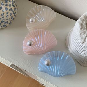 Pince à cheveux en plastique nacrée de 8,5 cm, demi-attache, accessoires de mode pour femmes - Product Image 1