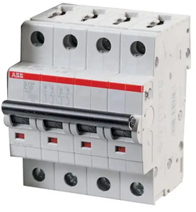 Interruttore automatico miniaturizzato ABB S204-C10 originale, 4 poli, 10A, curva C, 6kA, 400V CA, montaggio su guida DIN, per uso industriale e commerciale - Product Image 4