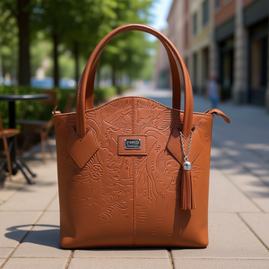 Bolso Tote de Piel de Vacuno y Nailon para Mujer, Marca Fana Penelope Chedron, Moderno, para Uso Diario, Verano - Product Image 2