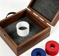 Boîte de jeu de lancer de disques en bois - Portable et légère pour l'intérieur et l'extérieur