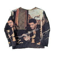 Tapisserie Pull Personnalisé Hommes Mode Hip Hop Rappeur Sweat Tissé Motif Tapestri Couverture Drake Chandails Homme