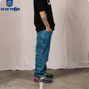 नीले रंग की टीम. टी. डेनिम जींस का निर्माण धुले नीले रंग का डेनिम काम पुरुषों के लिए जींस - Product Image 2