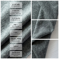 EcouTexDark Heather Grey ECOU TEX Jersey simple 55% coton biologique 45% polyester recyclé avec certificats GOTS GRS Oeko-Tex100