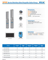 Pompe solaire submersible pour puits FLY, fabricant OEM personnalisé, 3PSS4.5/65-96/750, roue à aubes en acier inoxydable, haute pression, certifiée CE