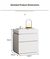 Table de chevet moderne minimaliste dissimulée avec armoire de rangement multifonctionnelle et coffre-fort intégré pour mobilier de chambre