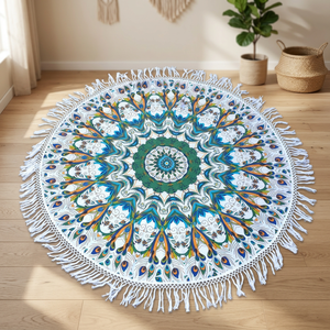 Toalla de Playa de Algodón 100% de 72 Pulgadas para Decoración del Hogar en Todas las Estaciones 2023, con Estampado Floral de Plumas Personalizado, Antiarena, para Viajes, OEM Disponible, Malani - Product Image 3