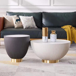Table basse scandinave moderne de luxe léger en forme de bol, en pierre, avec rangement durable et caractéristiques écologiques - Product Image 4