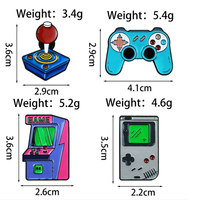 Autocollants décoratifs métalliques en forme de manette de jeu, style dessin animé créatif, pour machines de jeu d'arcade, vente en gros personnalisée, succès commercial