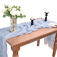 Nappe de Table en Gaze de Coton Vert Sauge en Gros, Chemin de Table pour Décoration de Mariage