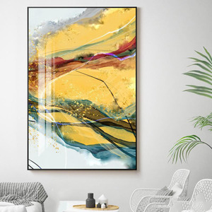 Lussuoso Quadro in Porcellana con Marmo Blu e Oro, Arte Astratta con Diamanti, <span class=keywords><strong>Pittura</strong></span> Lucida per Soggiorno e Camera da Letto - Product Image 6
