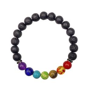 Pulsera de Piedras de <span class=keywords><strong>Lava</strong></span> Coloridas, Pulsera de Piedra Volcánica, Lapislázuli, Turquesa, Pulsera de Cristal Natural, Joyería Hecha a Mano al por Mayor - Product Image 5