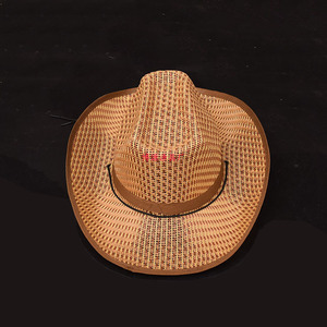 Chapeau de cowboy unisexe en paille à large bord, protection solaire, chapeau de pêche pour hommes et femmes, utilisation en extérieur, fabriqué en Chine - Product Image 3