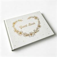 Livre d'or de mariage A5 personnalisé avec impression et dorure à chaud, couverture rigide