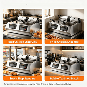 <span class=keywords><strong>Friteuse</strong></span> électrique <span class=keywords><strong>professionnelle</strong></span> de table en acier inoxydable à chauffage rapide pour petites entreprises alimentaires - Product Image 4