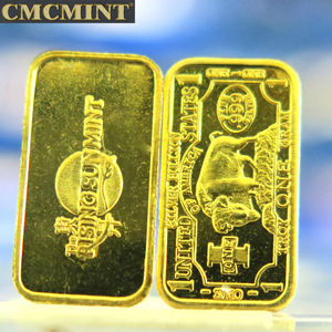 待售批发定制1克镀金水牛棒硬币 - Product Image 6