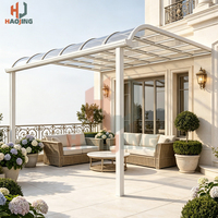 Pergola murale manuelle robuste en aluminium, auvent de véranda, couverture résistante aux intempéries pour balcon, entrée, cour arrière