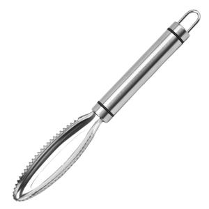 Écailleur à poisson en acier inoxydable, outil de cuisine robuste pour le nettoyage des fruits de mer, avec poignée ergonomique et bord tranchant - Product Image 4