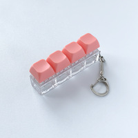 4pcs Mini Keyboard Fidget Toy Keychains Fun Stress Relief Buttons Portable Keyring Toys
