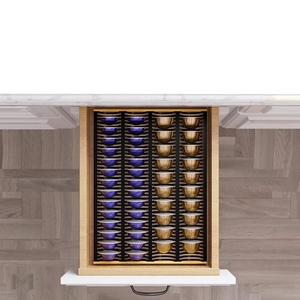 Organisateur de tiroir de support de dosette de café en bambou pour <span class=keywords><strong>Nespresso</strong></span> <span class=keywords><strong>Vertuo</strong></span> Capsule support en bambou plateau de <span class=keywords><strong>rangement</strong></span> pour <span class=keywords><strong>Nespresso</strong></span> - Product Image 3
