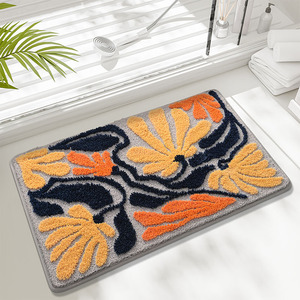 Alfombra de baño con patrón abstracto, rectangular, imitación de cachemira, antideslizante, absorbente, para el hogar, alfombra para el suelo del baño - Product Image 1
