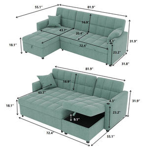 Set Divano Convertibile in Microfibra, Stile Europeo Minimalista, Lusso Leggero, Tecnologia in Velluto Ecologico, <span class=keywords><strong>Grigio</strong></span> <span class=keywords><strong>Moderno</strong></span> per Soggiorno - Product Image 4
