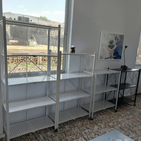 Étagère de rangement pliable à 5 niveaux sans boulons, étagères métalliques amovibles, empilables, pliables, organisateur pour la cuisine et la maison