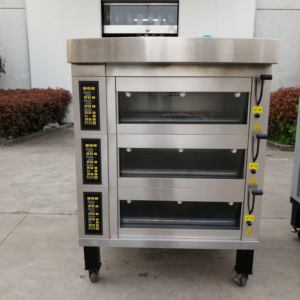 Four à gaz automatique à douze plaques à trois couches de grande capacité pour une économie d'énergie efficace, essentiel pour les usines de snacks de boulangerie - Product Image 1