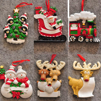 Handgeschilderde hars kerstdecoratie DIY Santa Sneeuwpop Pinguïn Feestelijke hangdecoratie voor thuis en feestdagen
