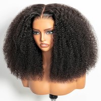 Perruque frontale en dentelle 13x4 bouclée et volumineuse, densité 300%, pré-épilée, avec ligne de cheveux naturelle, en cheveux humains, style Kinky Curly – Fournisseur Populaire