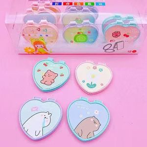 Cute Heart Shaped Portable Makeup <b>Mirror</b> Mini Folding <b>Mirror</b> For Women And Girls With Cartoon Design - Product Image 1