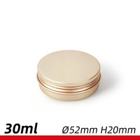 Schwarze 30ml Aluminium-Zylinderdose D52xH20mm Rot Gold Rosa Lackierte Oberfläche Schraubverschluss Tee Kerze Gesichtscreme Kosmetik Aufbewahrung