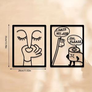 Collection d'œuvres d'art en fonte de fer Art Déco humoristiques, sculptures ludiques de 35,0 cm pour murs de salle de bain, balcons familiaux, jardins - Product Image 3