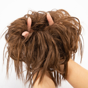 AliLeader — <span class=keywords><strong>chignon</strong></span> coiffé synthétique, avec bande de caoutchouc <span class=keywords><strong>élastique</strong></span>, Extension capillaire décoiffée pour femmes, démêlante - Product Image 3