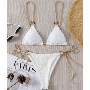 Traje de Baño OUTPACE Clásico de Corte Minimalista con Lazos, Tejido Acanalado Suave, Fabricante de Trajes de Baño - Product Image 1