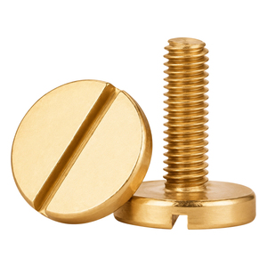 Tornillos de máquina de latón con cabeza plana grande ranurada GB833 DIN921 M2 M3 M4 M5 M6, tornillo de fijación de cobre con cabeza plana grande ranurada - Product Image 1