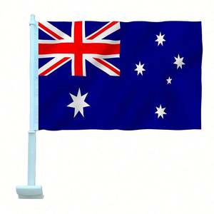 Drapeau de voiture australien, drapeau automobile AU avec clip de fixation pour fenêtre, en polyester écologique, conçu pour la décoration automobile - Product Image 1