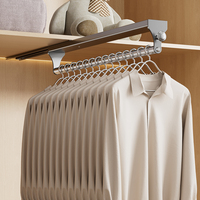 Porte-Vêtements Coulissant Télescopique en Aluminium pour Armoire de Chambre, Support de Rangement Multi-Tailles pour Pantalons et Vêtements