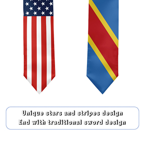 Banda de Graduación de Satén para Adultos, 13*180CM, Temática EE. UU. y República Democrática del Congo, para Estudios Internacionales en el Extranjero - Product Image 3