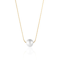 2025 nouveau minimaliste 18K plaqué or en acier inoxydable perle d'eau douce pendentif collier lien chaîne bouddhisme femmes bijoux élégants