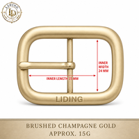 Boucle de ceinture carrée classique pour femme 35x24mm en or champagne brossé, accessoires de ceinture en cuir, vente en gros