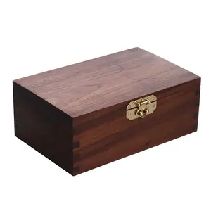 Kotak penyimpanan kayu bambu persegi panjang multifungsi buatan tangan kustom grosir