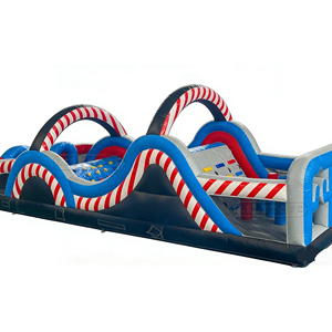 Parcours d'obstacles gonflable Lilytoys à pois colorés en PVC, grand parcours ondulé, jeu d'aventure pour enfants, événements en plein air - Product Image 1