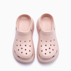 Women's Puff <b>Clogs</b> Summer Thick Soled Closed Toe Sandals Breathable Odor Resistant EVA Couple Beach Shoes Pink Black Khaki White - Product Image 4